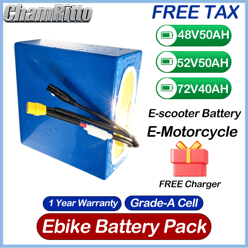 48V 52V 30ah 50ah Electric bik - 72V 50Ah 21700 Lithium Battery 评论和价格