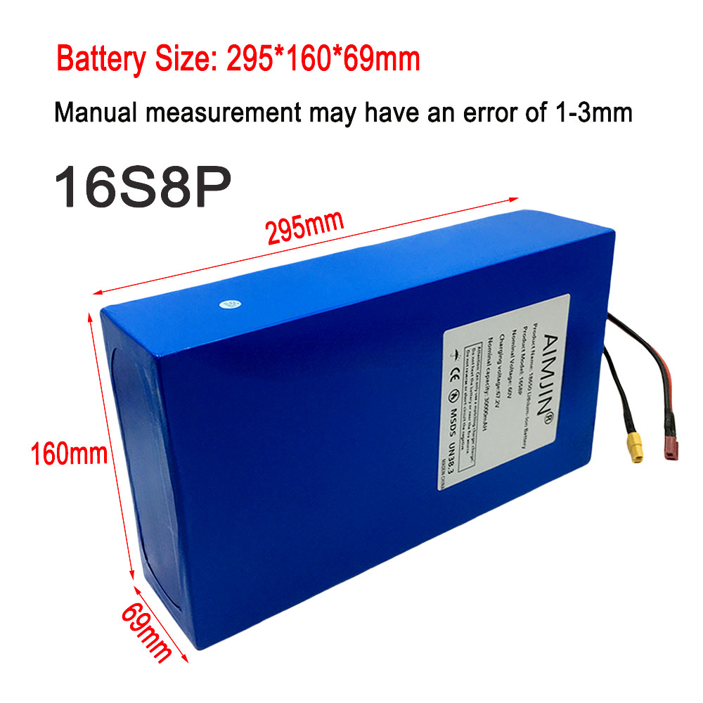 16S8p 1000-3000W Brand New Lit - 60V 50Ah Electric Scooter Battery 评论和价格