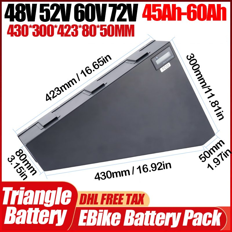 Electric Bicycle 36v 48v 52v c - 72V 50Ah 21700 Lithium Battery 评论和价格