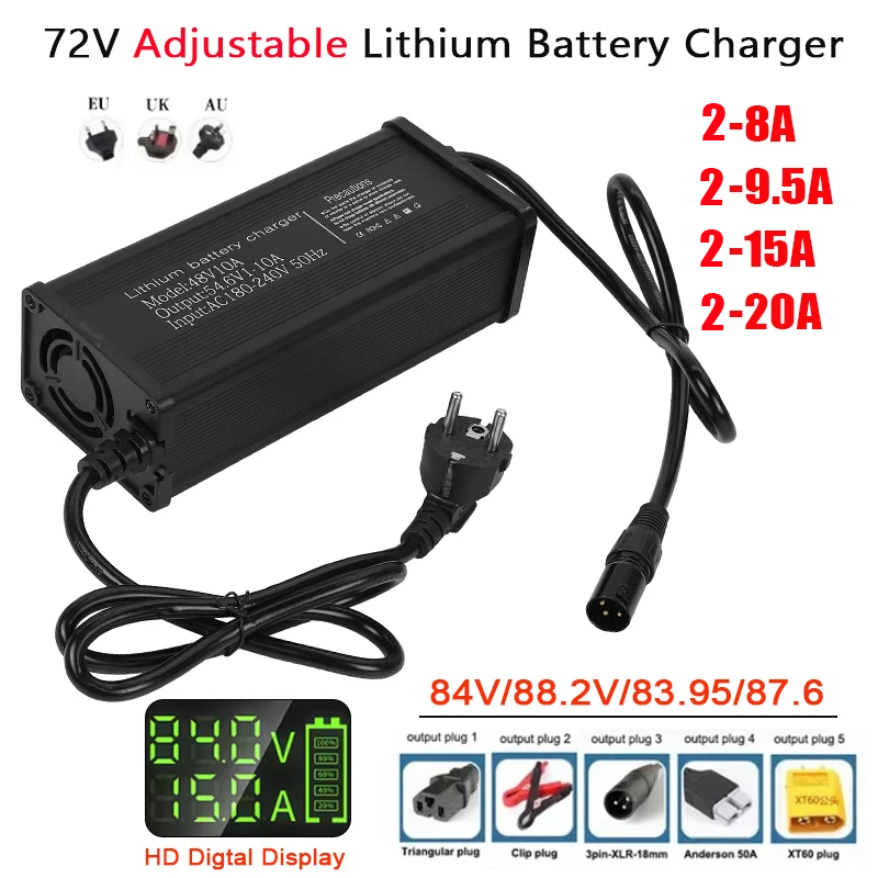 72V 2-8A 2-9.5A 2-15A 2-20A Ad - 72V 15A Fast Charger 评论和价格